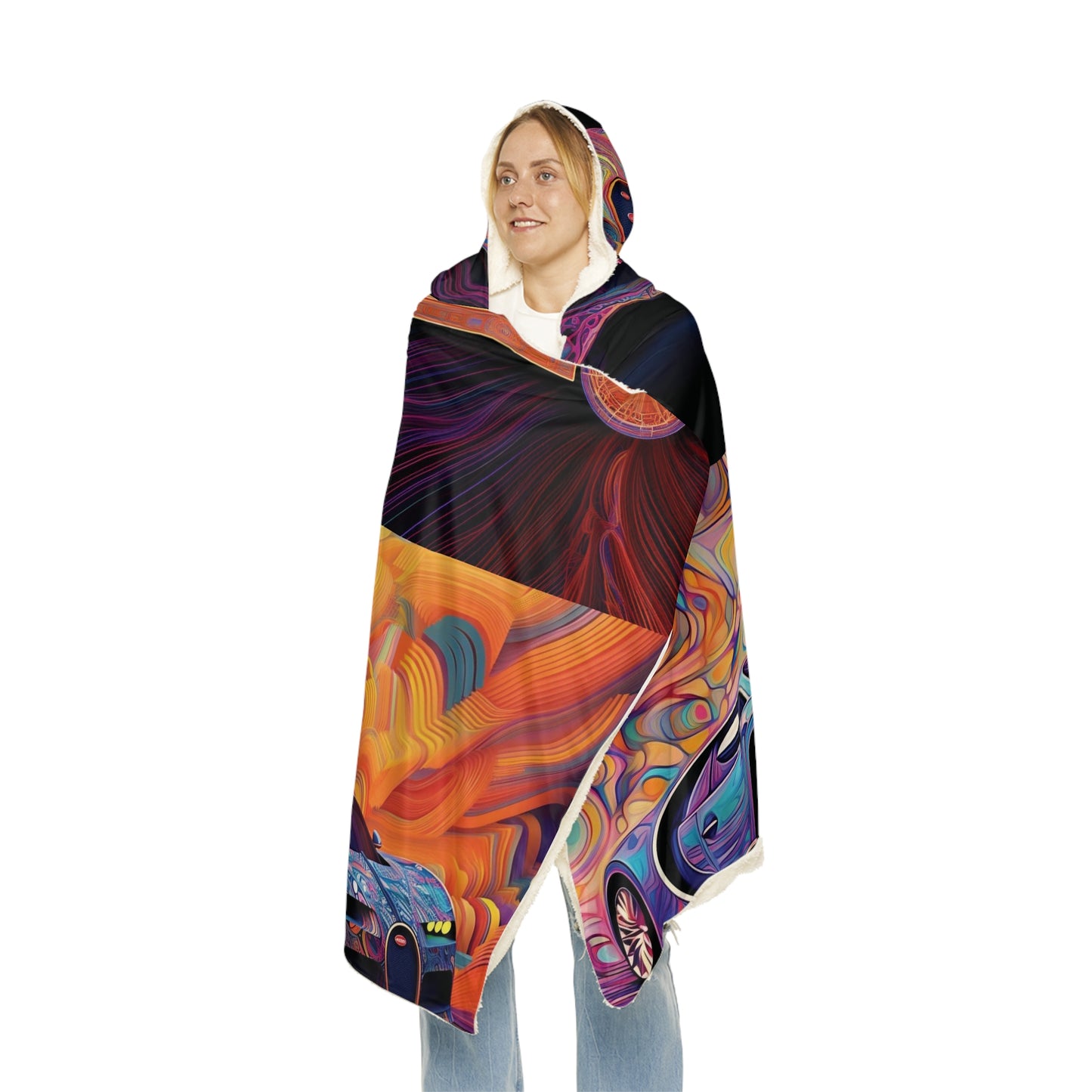 Snuggle Hooded Blanket Bugatti Abstract Concept 5