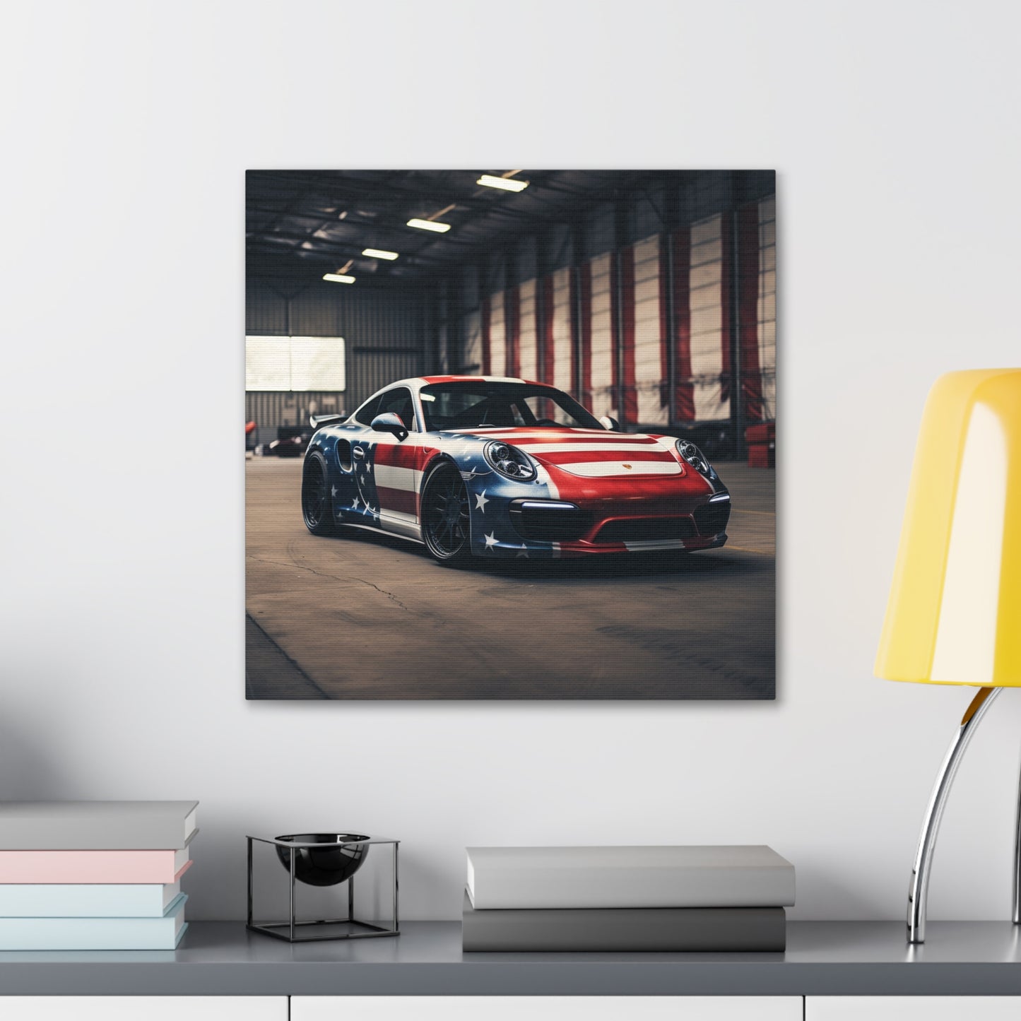 Canvas Gallery Wraps American Flag Porsche 2