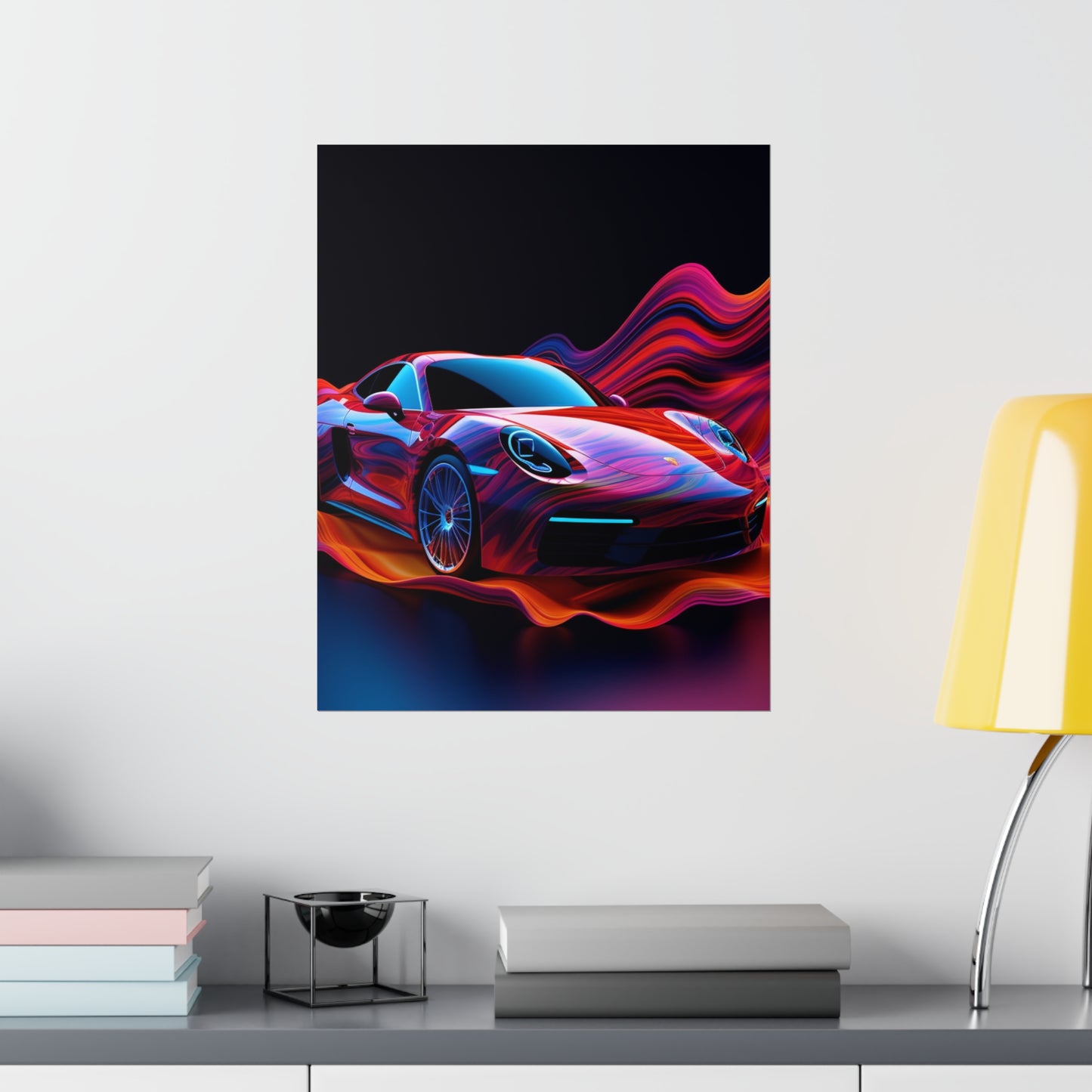 Premium Matte Vertical Posters Porsche Water Fusion 4