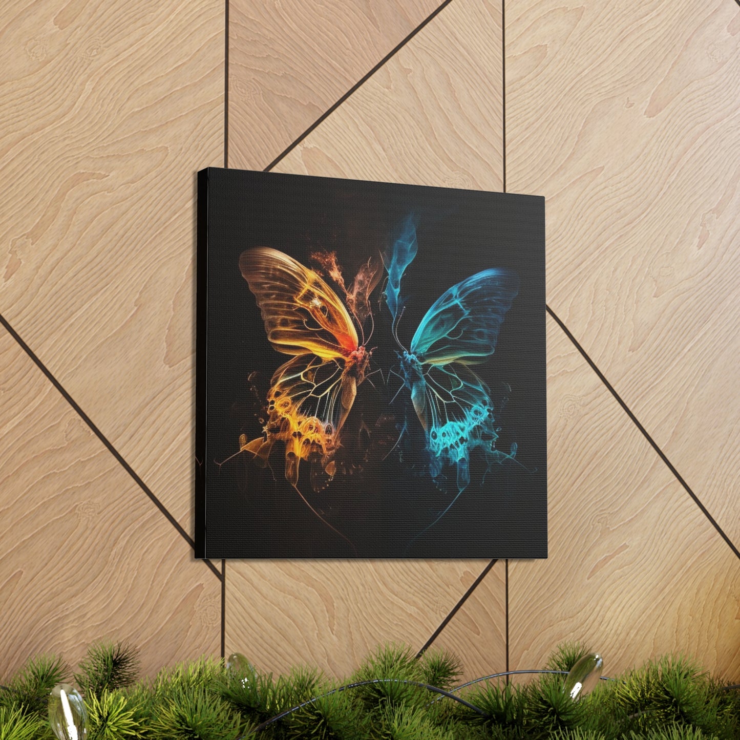 Canvas Gallery Wraps Kiss Neon Butterfly 3