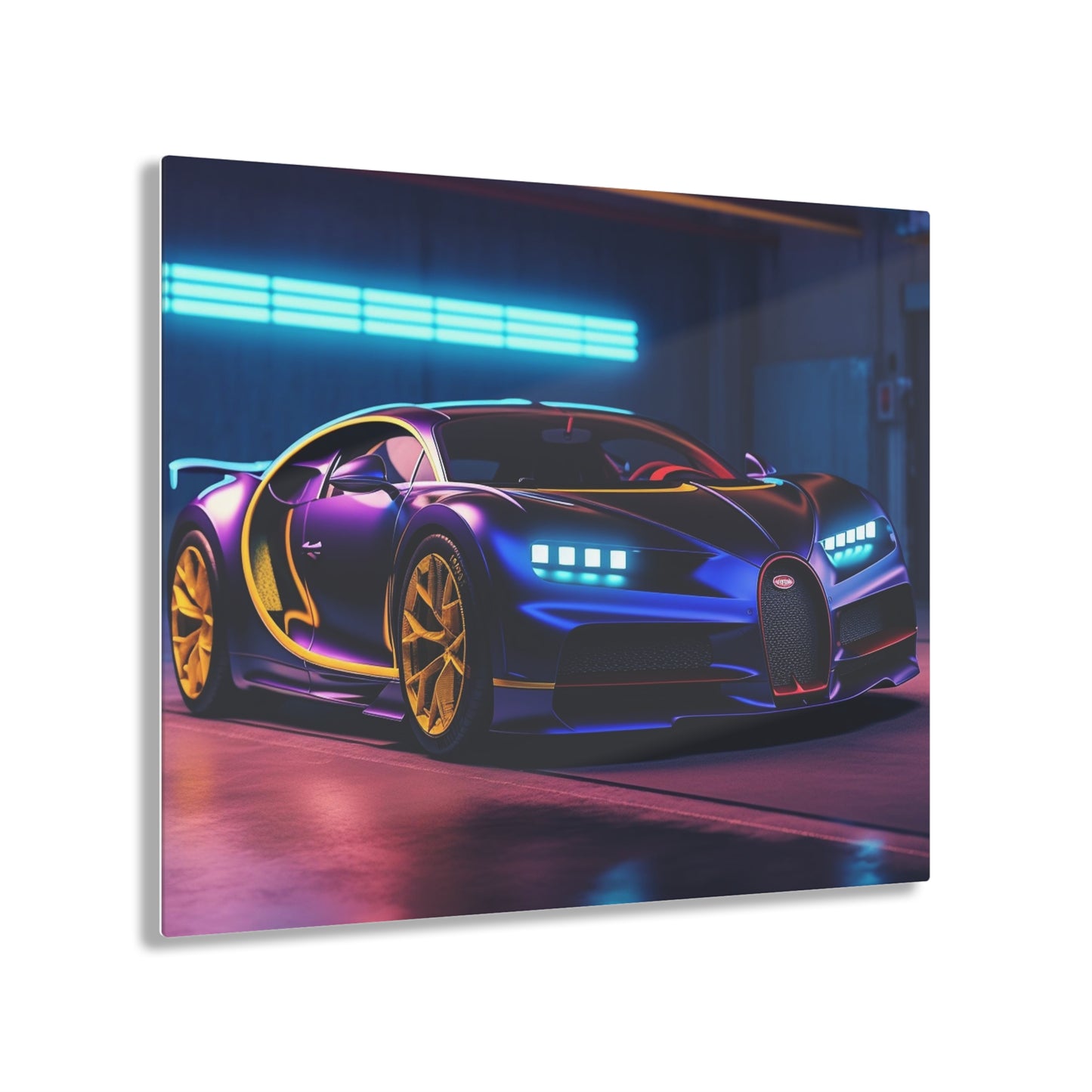 Acrylic Prints Hyper Bugatti Neon Chiron 4