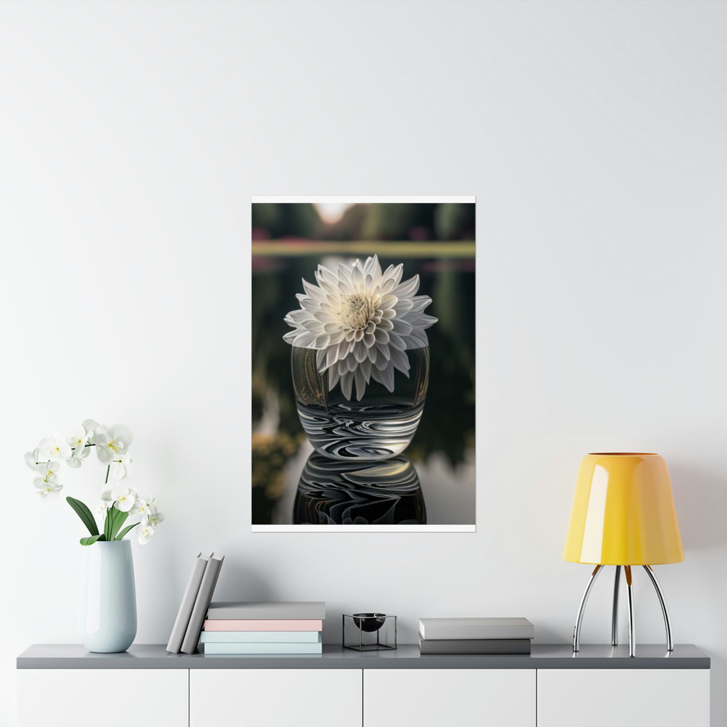 Premium Matte Vertical Posters White Dahlia 2