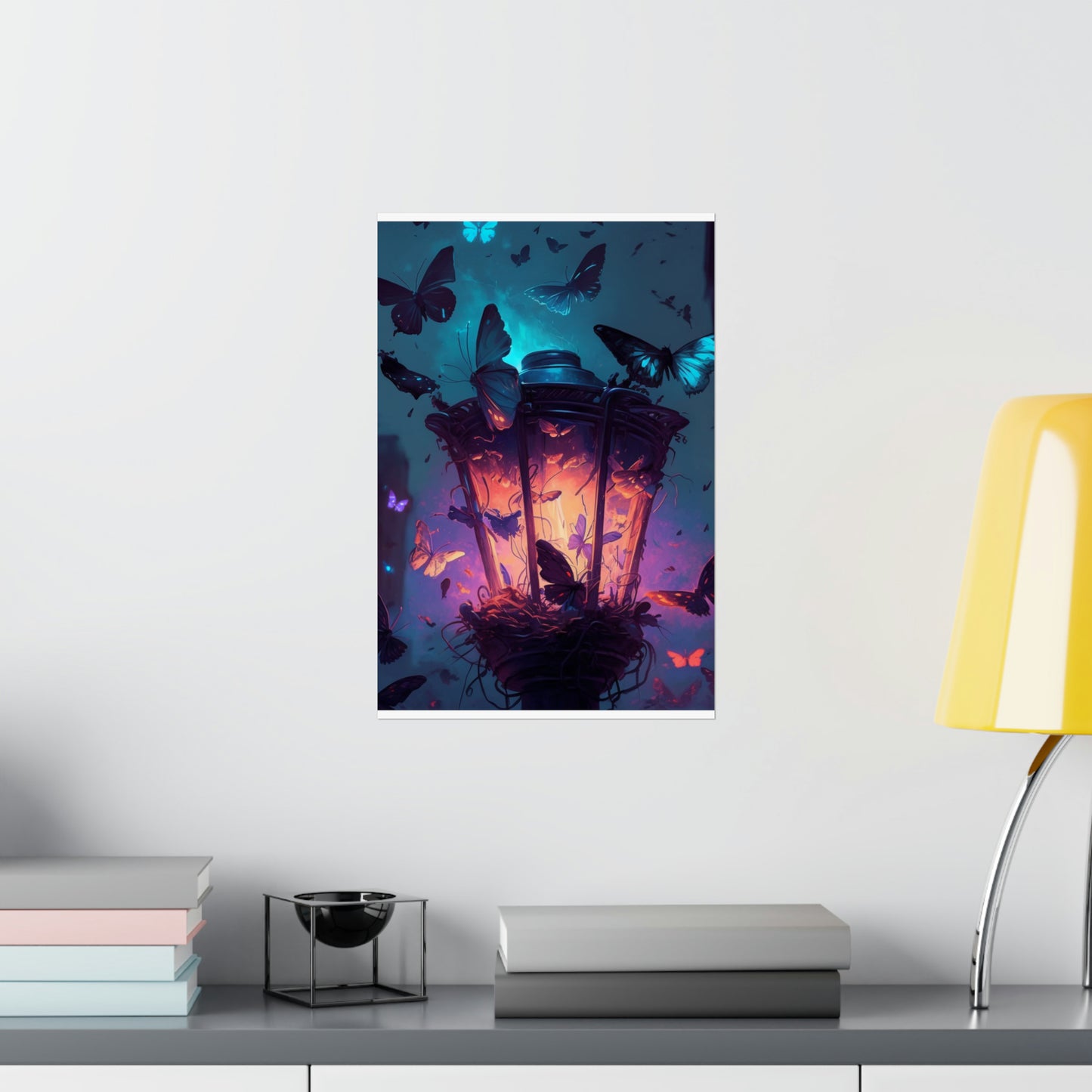 Premium Matte Vertical Posters Street Light Butterfly 3