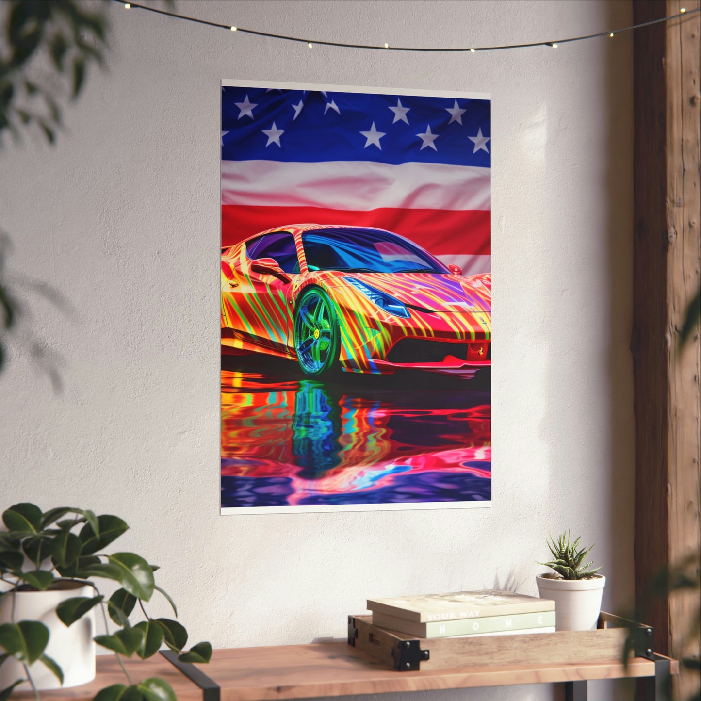 Premium Matte Vertical Posters Hyper Colorfull Ferrari 4