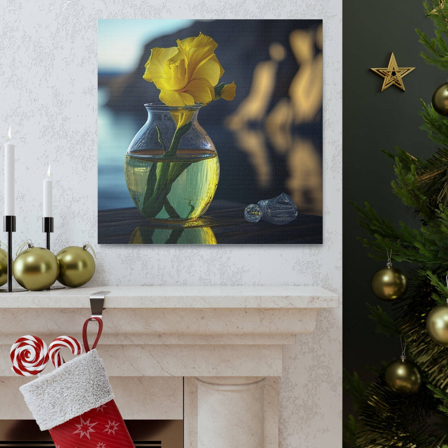 Canvas Gallery Wraps Yellow Gladiolus glass 3