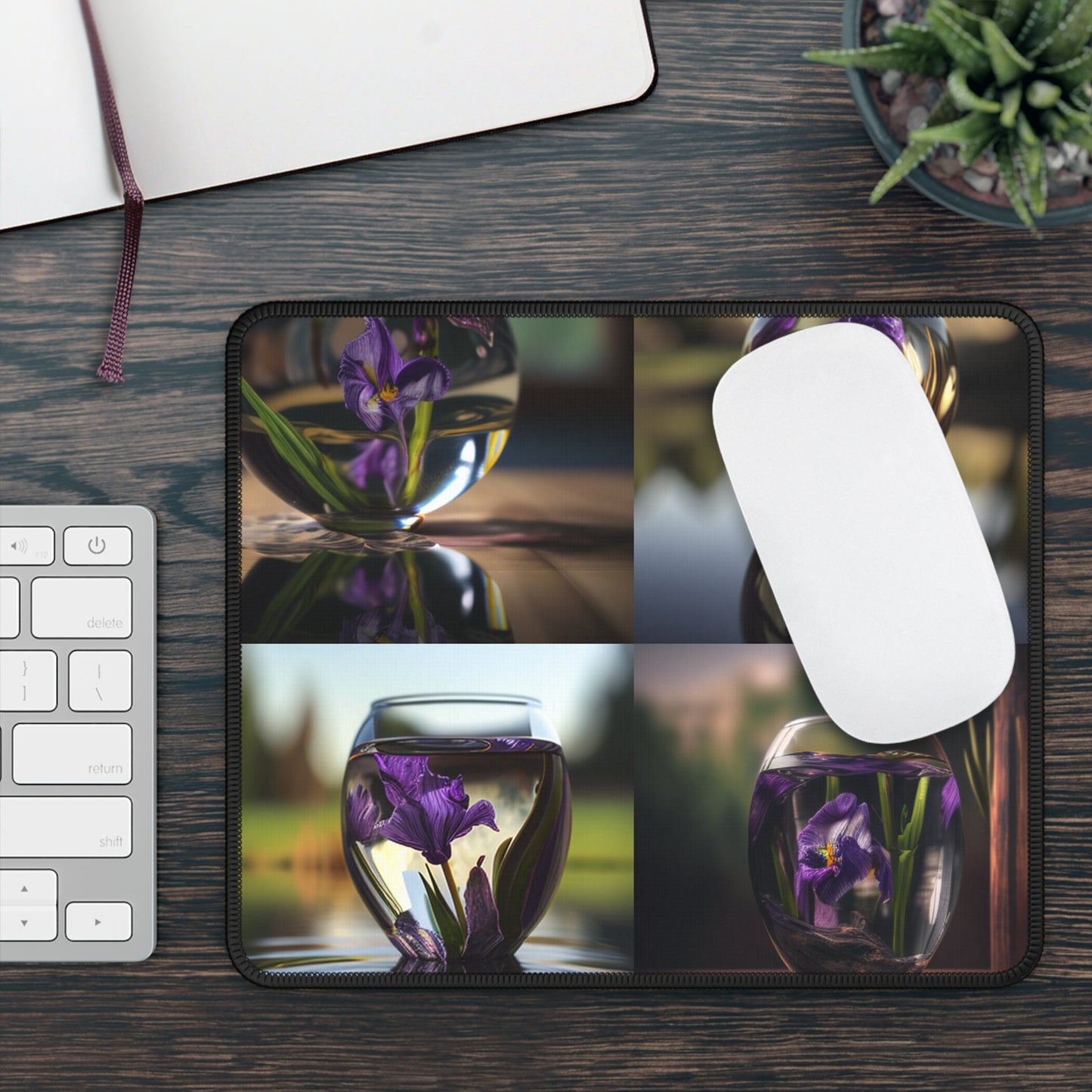 Gaming Mouse Pad  Purple Iris in a vase 5