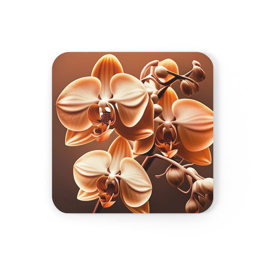 Corkwood Coaster Set orchid pedals 3