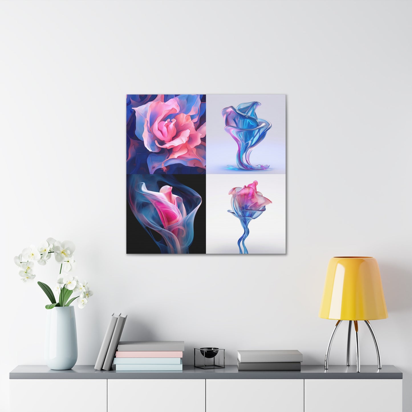 Canvas Gallery Wraps Pink & Blue Tulip Rose 5