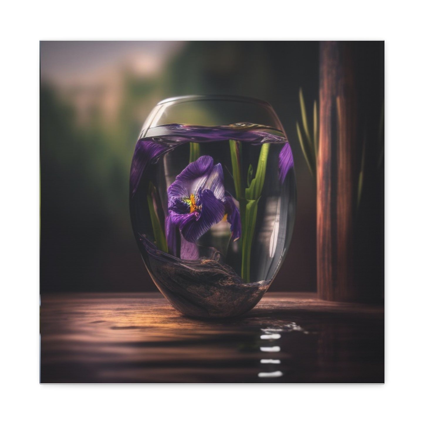 Canvas Gallery Wraps Purple Iris in a vase 4