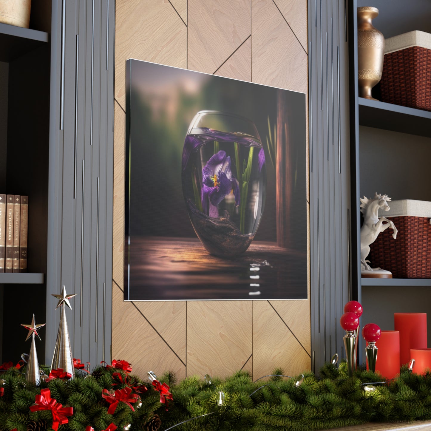 Canvas Gallery Wraps Purple Iris in a vase 4