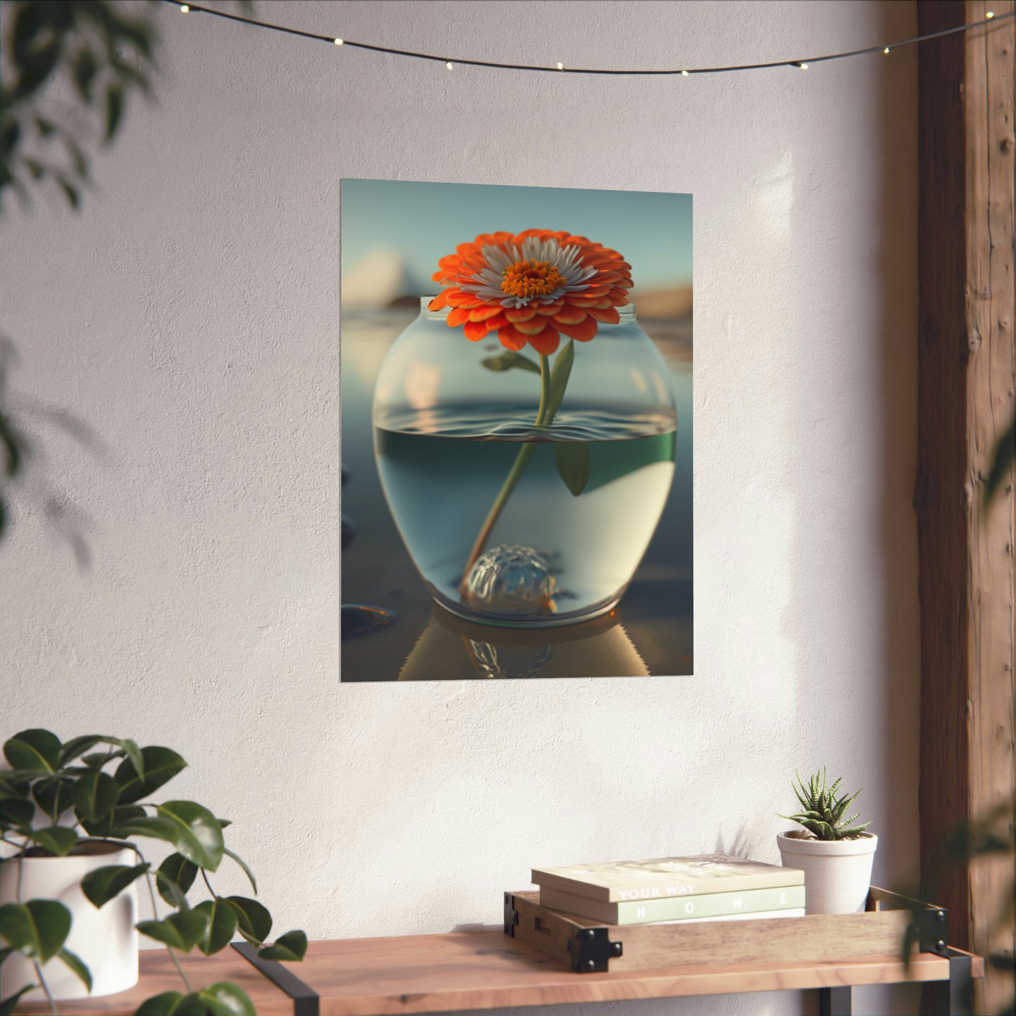 Premium Matte Vertical Posters Orange Zinnia 3