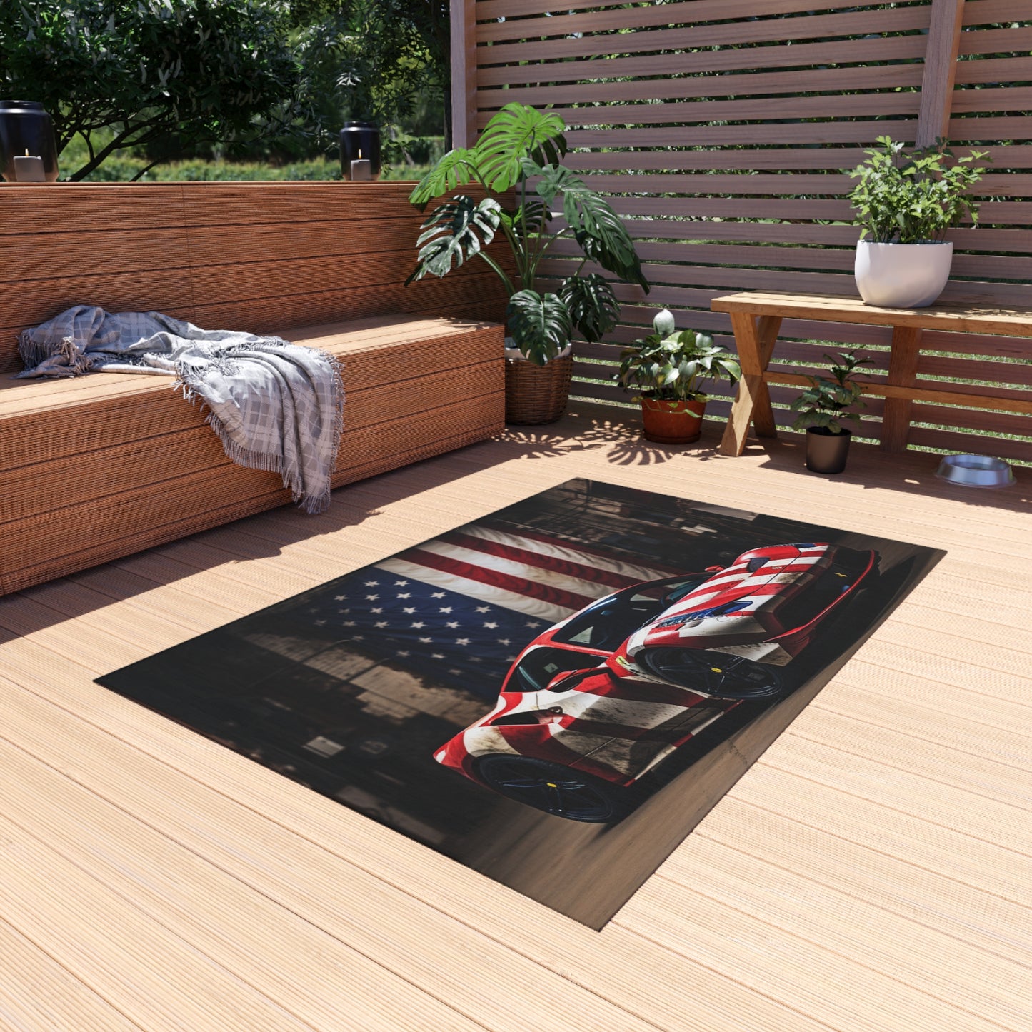 Outdoor Rug  American Flag Farrari 2