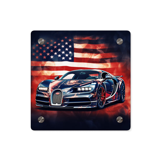 Acrylic Wall Art Panels Abstract American Flag Background Bugatti 4