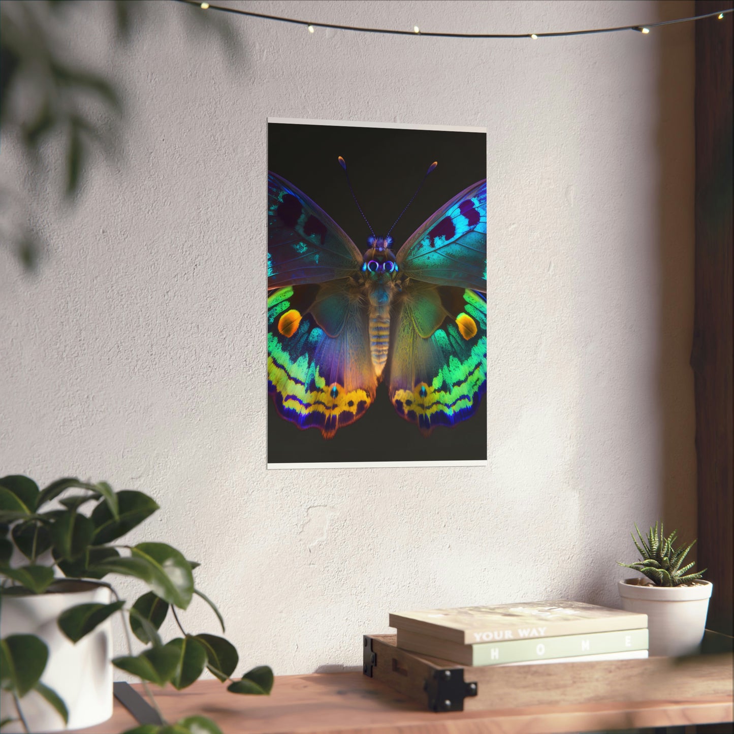 Premium Matte Vertical Posters Neon Hue Butterfly 4