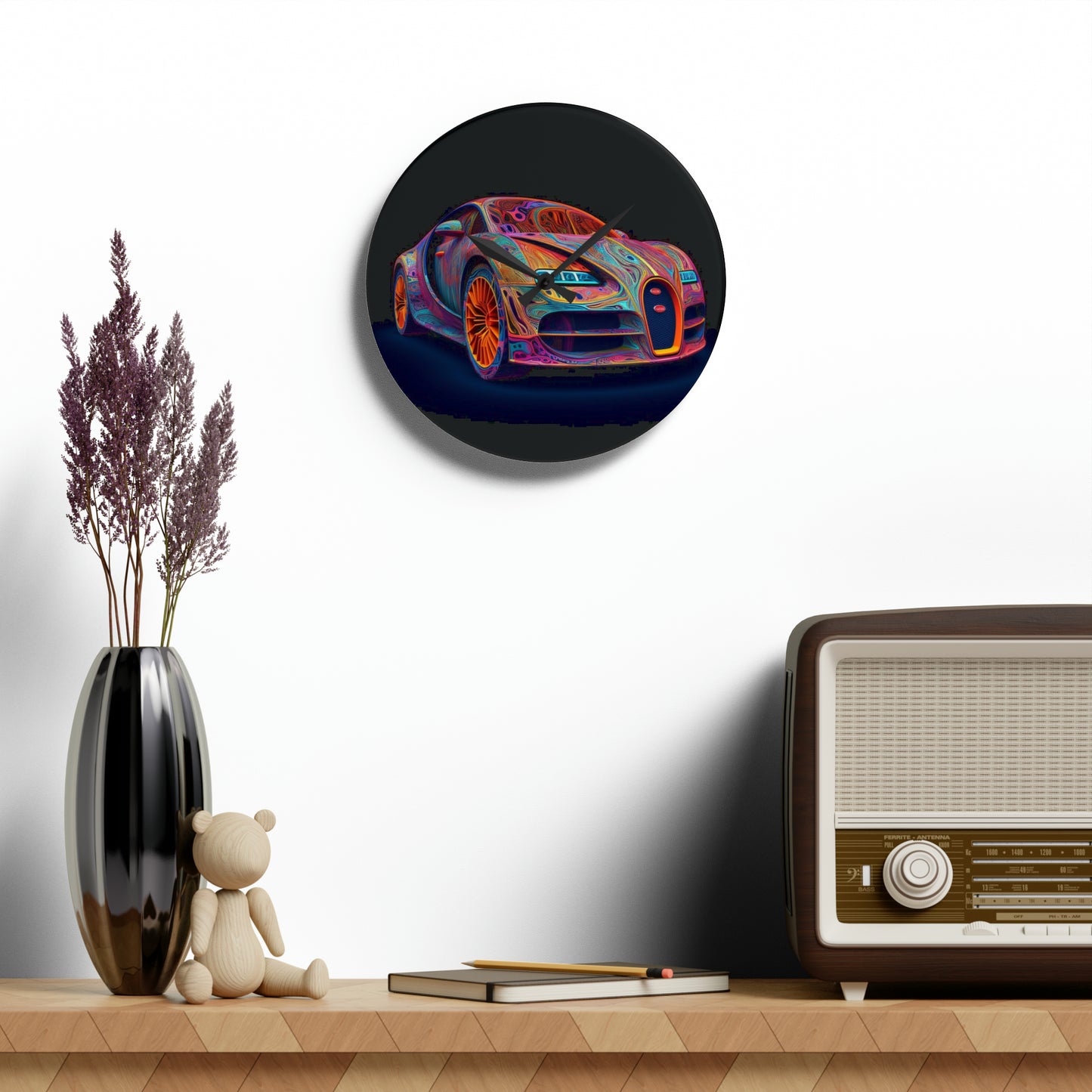 Acrylic Wall Clock Bugatti Abstract Concept 1