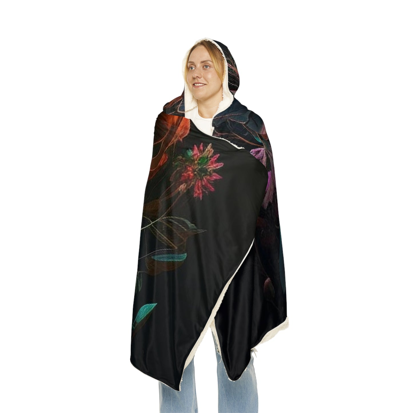 Snuggle Hooded Blanket Flower Arangment 2