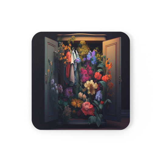 Cork Back Coaster A Wardrobe Surrounded by Flowers 4