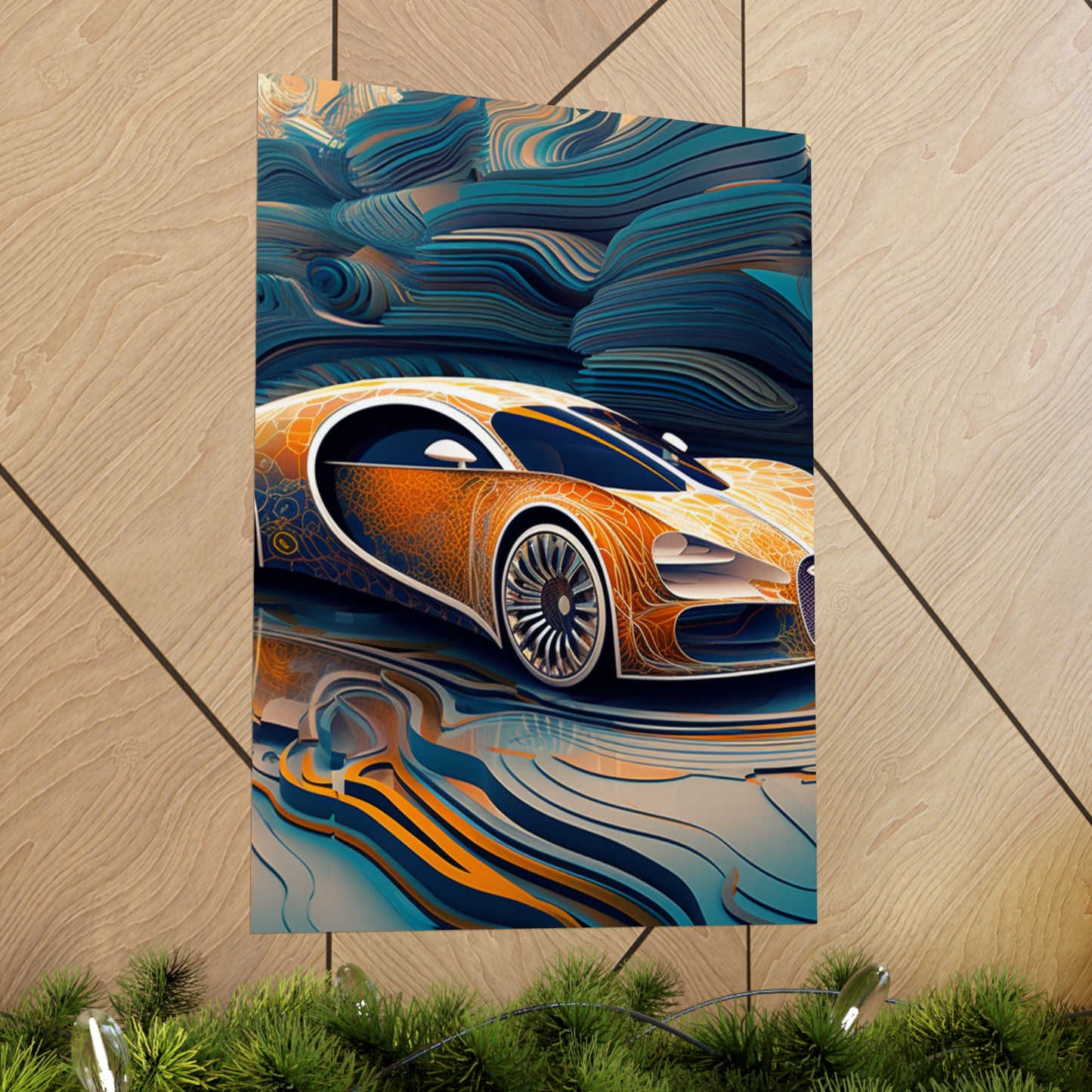 Premium Matte Vertical Posters Bugatti Abstract Flair 1