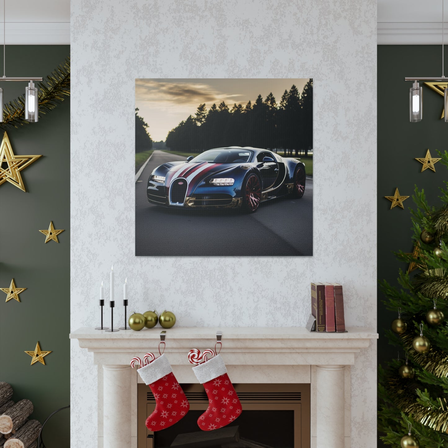 Canvas Gallery Wraps Bugatti Flag American 1