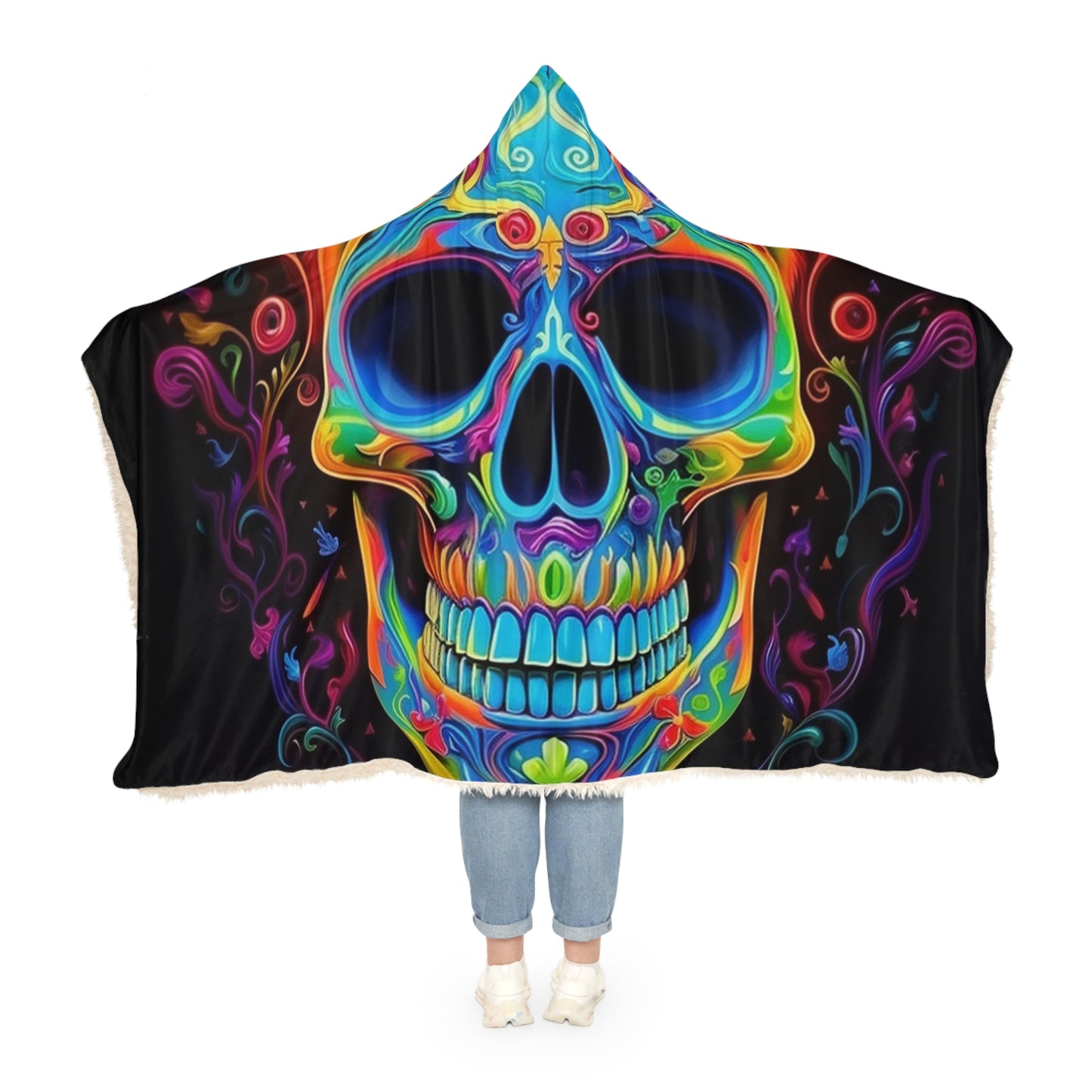 Snuggle Hooded Blanket Macro Skull Color 4