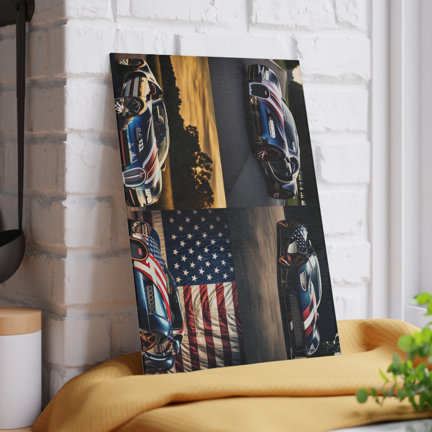 Glass Cutting Board Bugatti Flag American 5