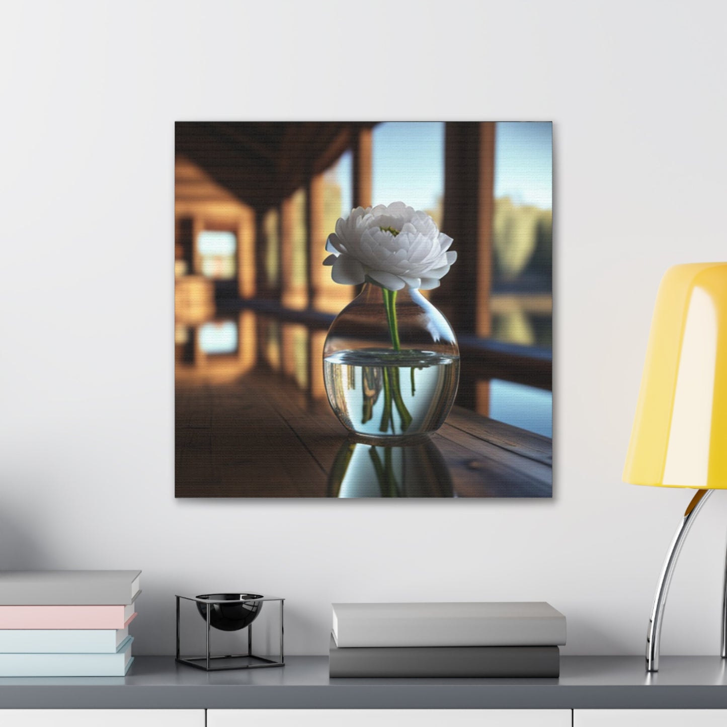 Canvas Gallery Wraps White Peony glass vase 3