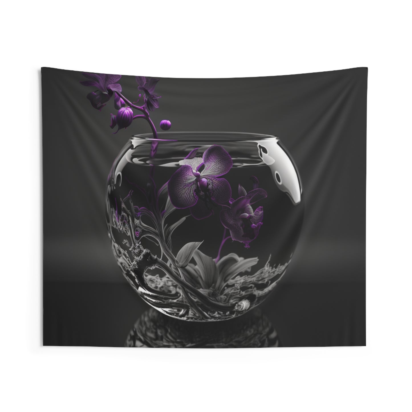 Indoor Wall Tapestries Purple Orchid Glass vase 3