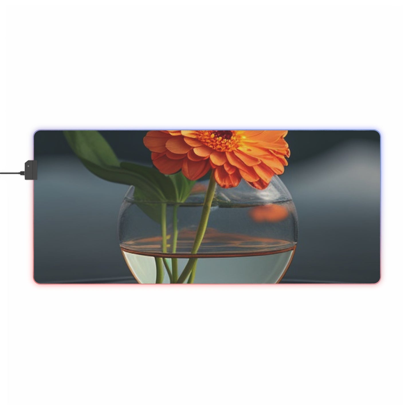 LED Gaming Mouse Pad Orange Zinnia 2