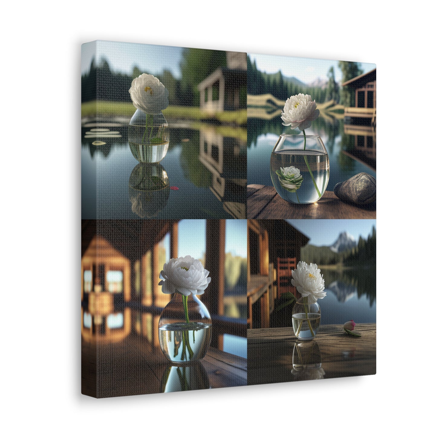 Canvas Gallery Wraps White Peony glass vase 5