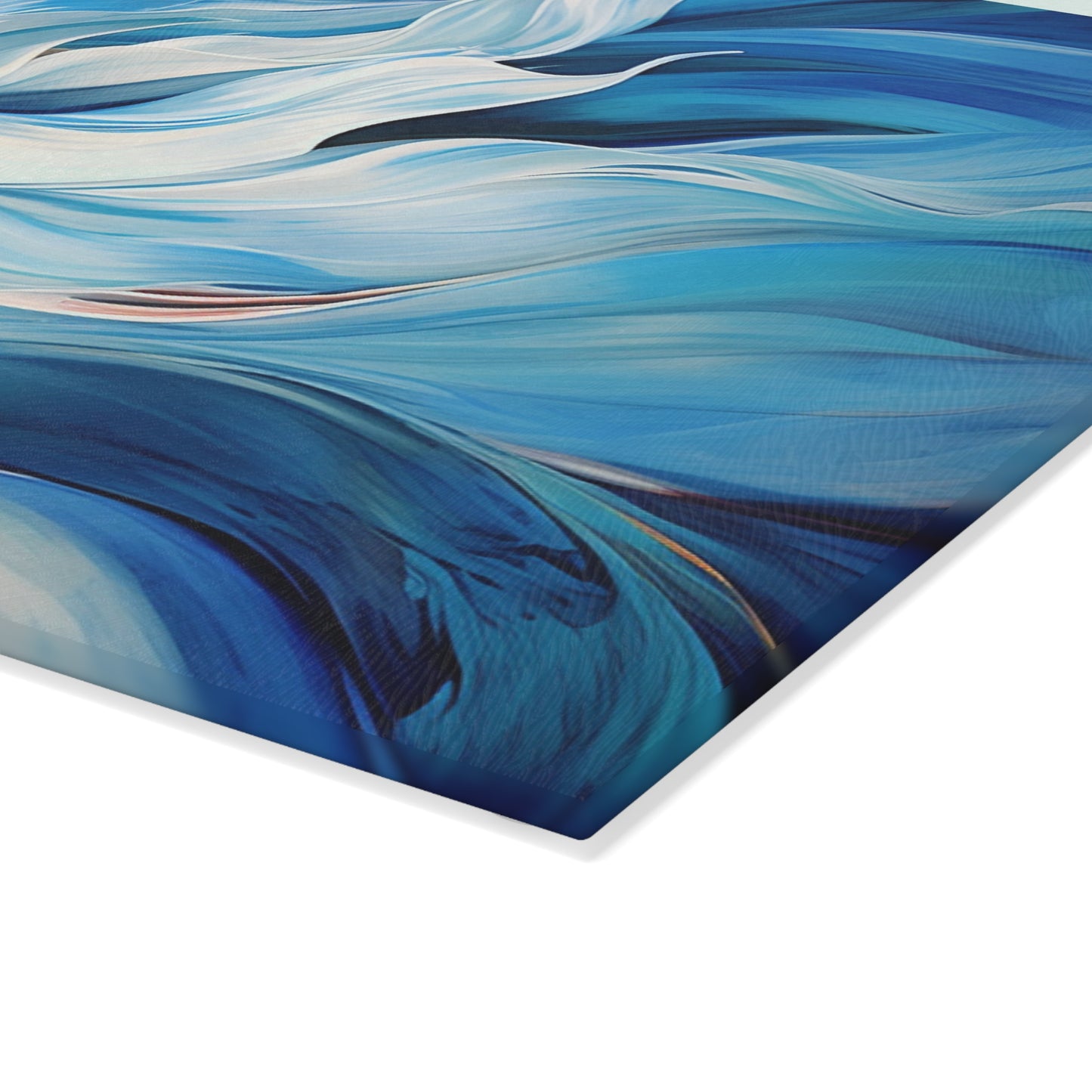 Glass Cutting Board Blue Tluip Abstract 1