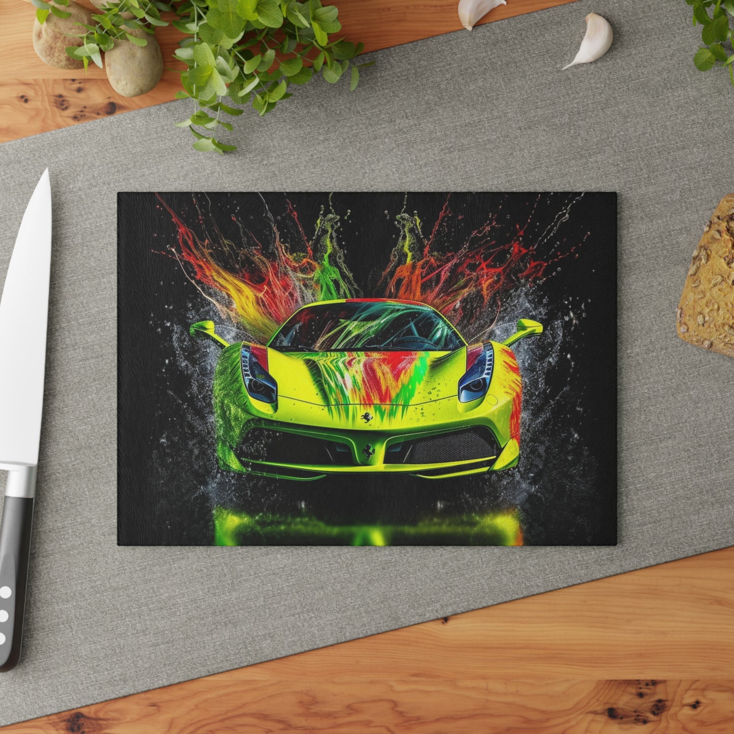 Glass Cutting Board Farrari Water 1