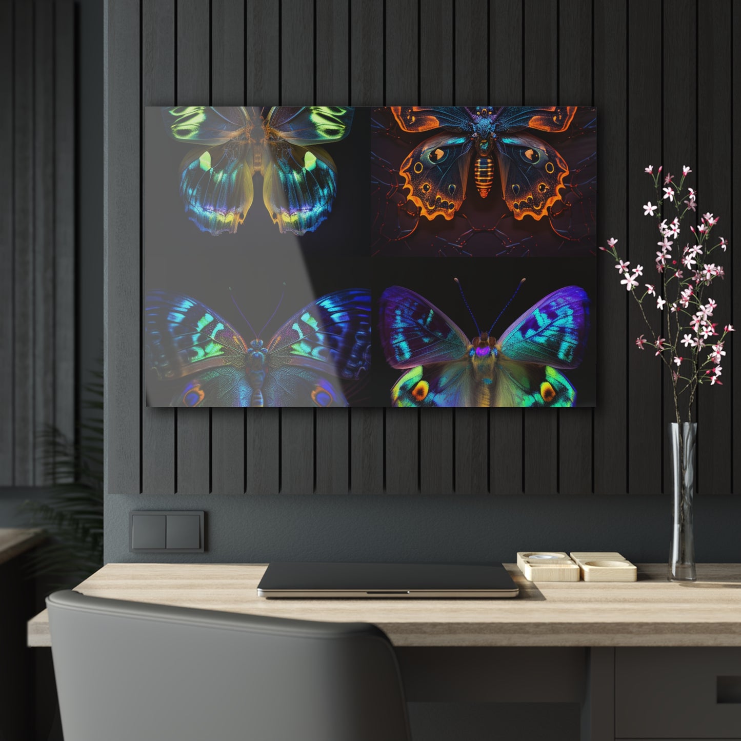 Acrylic Prints Neon Hue Butterfly 5