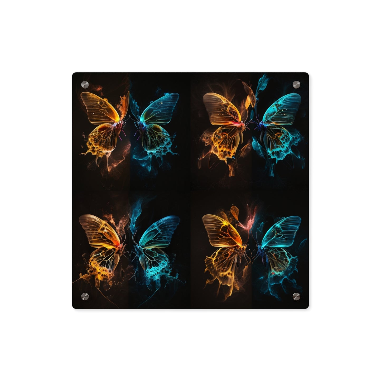 Acrylic Wall Art Panels Kiss Neon Butterfly 5