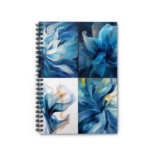 Spiral Notebook - Ruled Line Blue Tluip Abstract 5