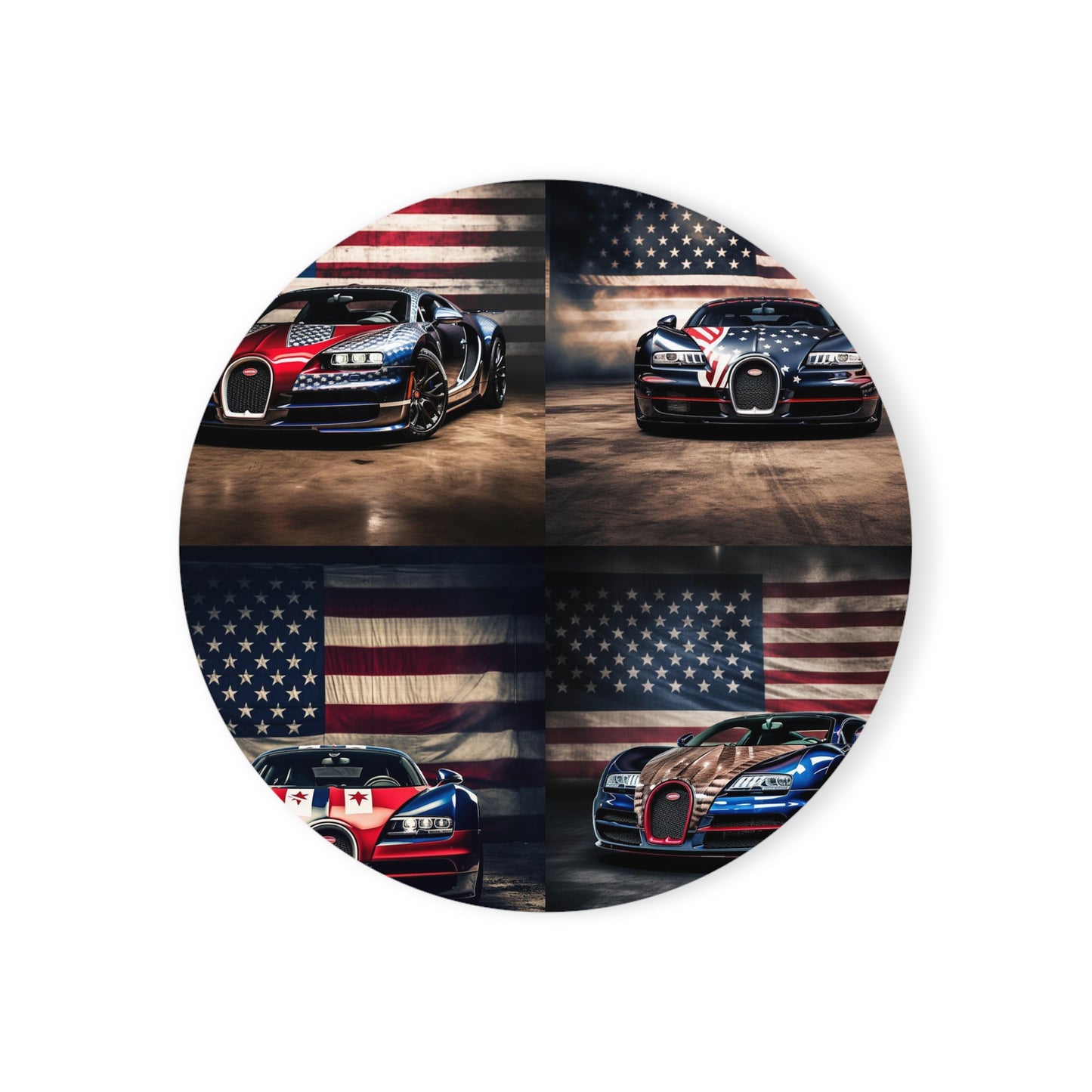 Cork Back Coaster Bugatti American Flag 5