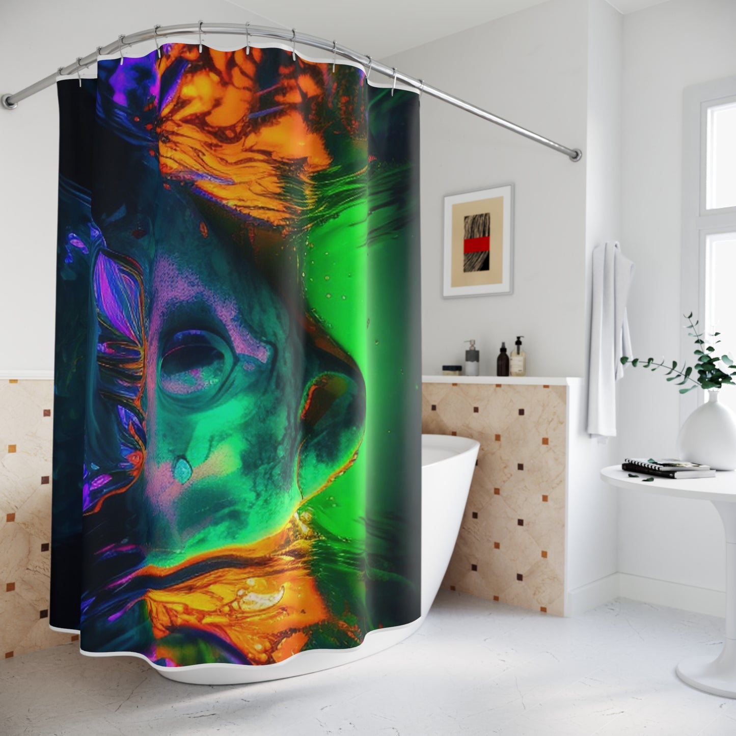 Polyester Shower Curtain Florescent Glow 1