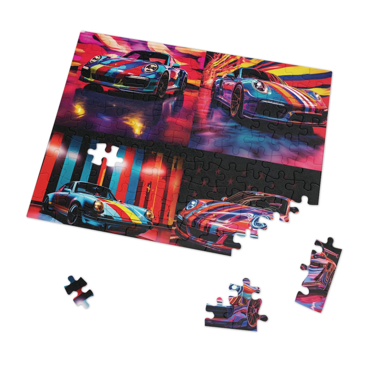 Jigsaw Puzzle (30, 110, 252, 500,1000-Piece) Macro American Flag Porsche 5