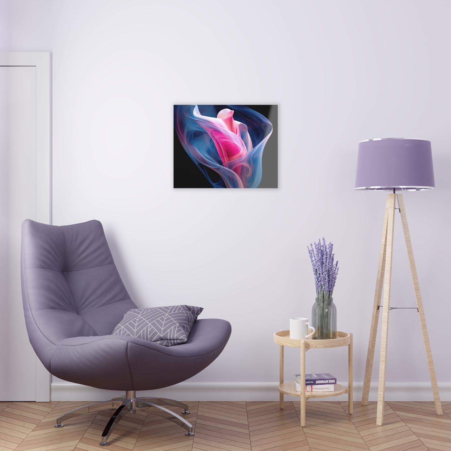 Acrylic Prints Pink & Blue Tulip Rose 3