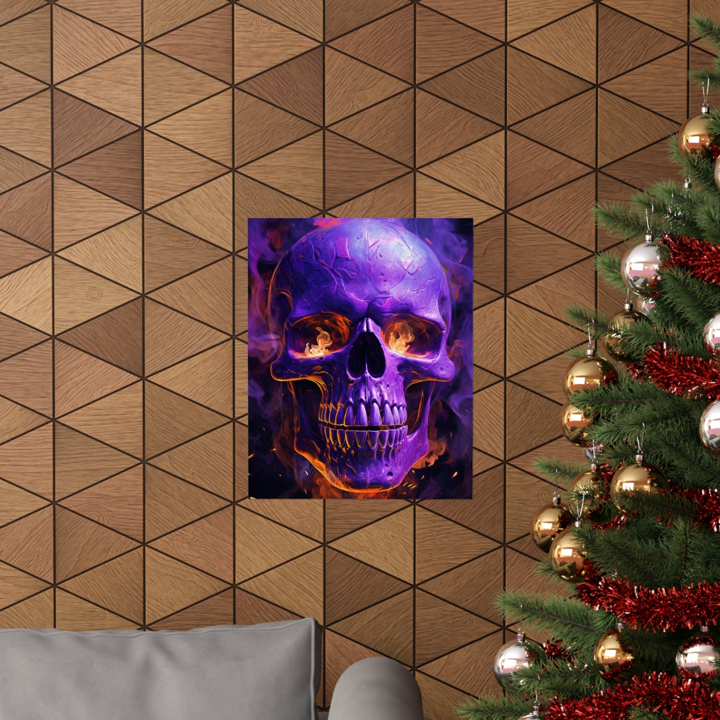 Premium Matte Vertical Posters Skull Flames 1