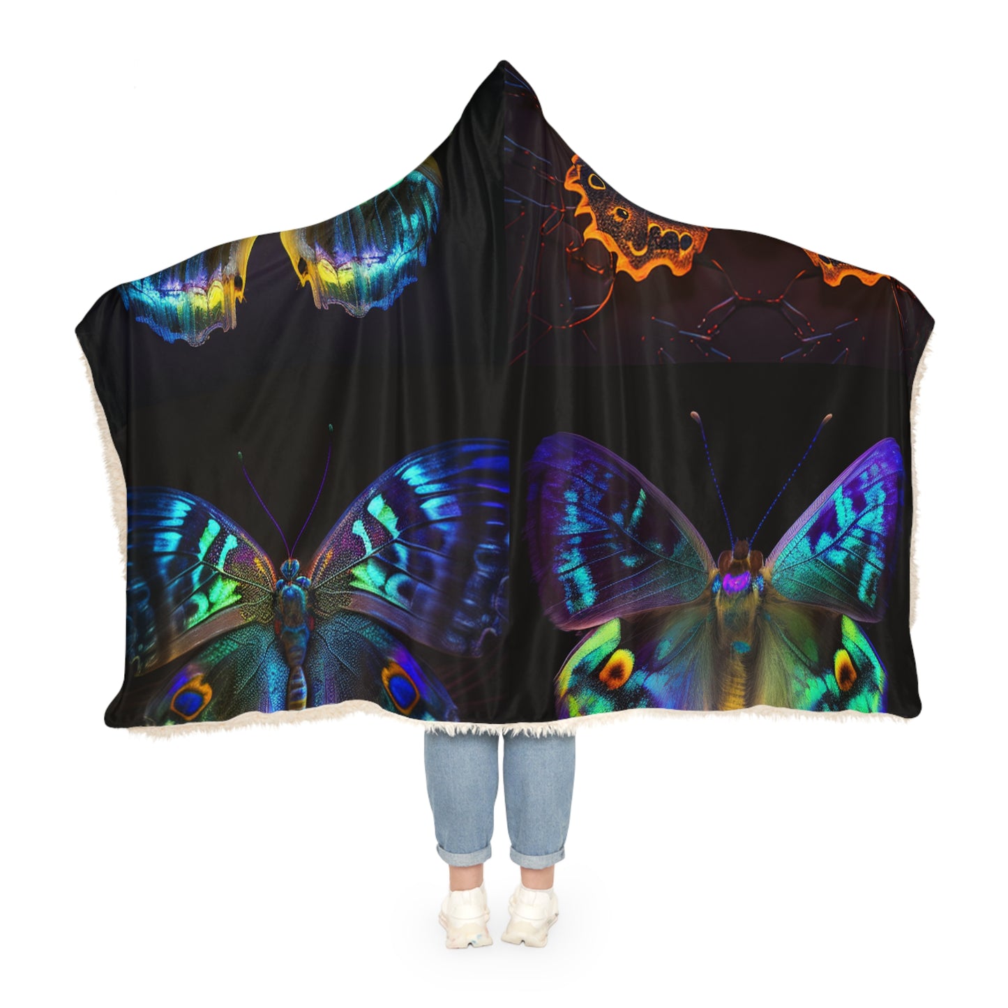 Snuggle Hooded Blanket Neon Hue Butterfly 5