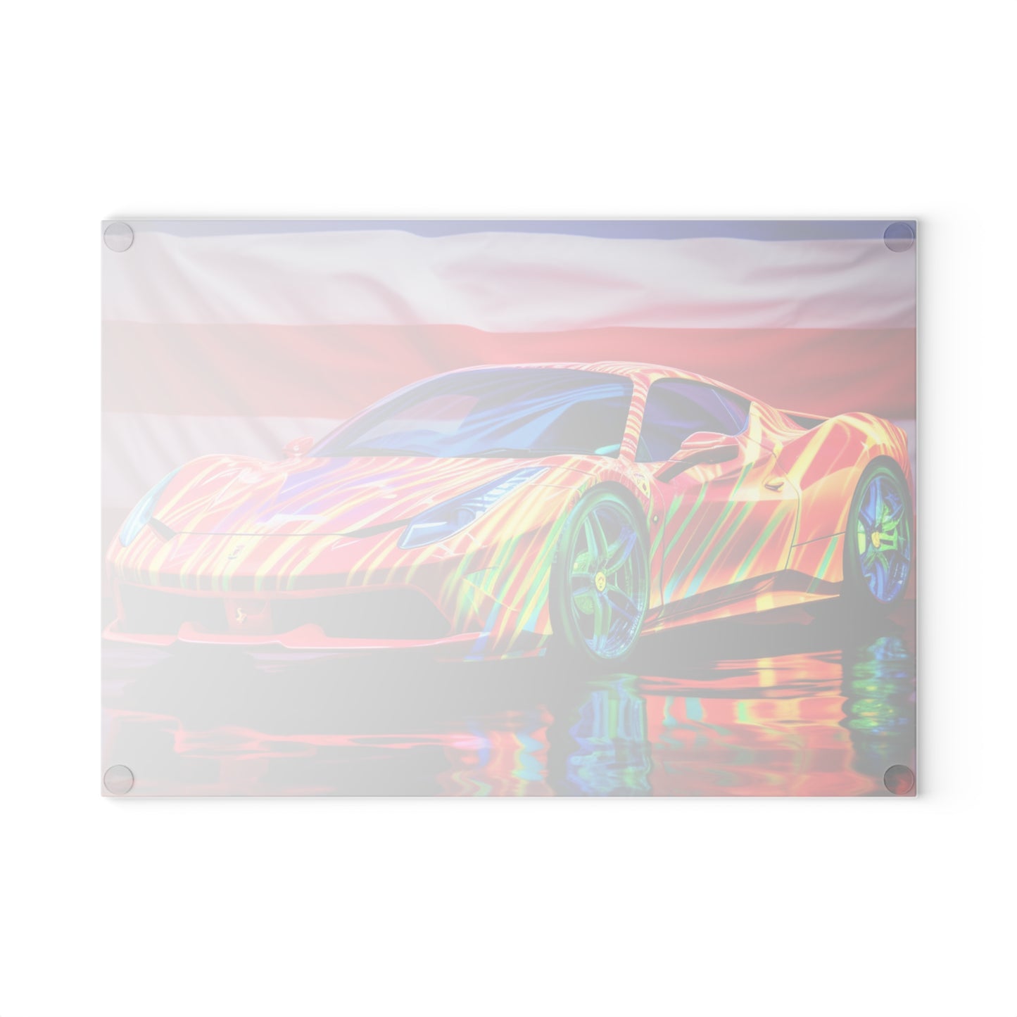 Glass Cutting Board Hyper Colorfull Ferrari 4