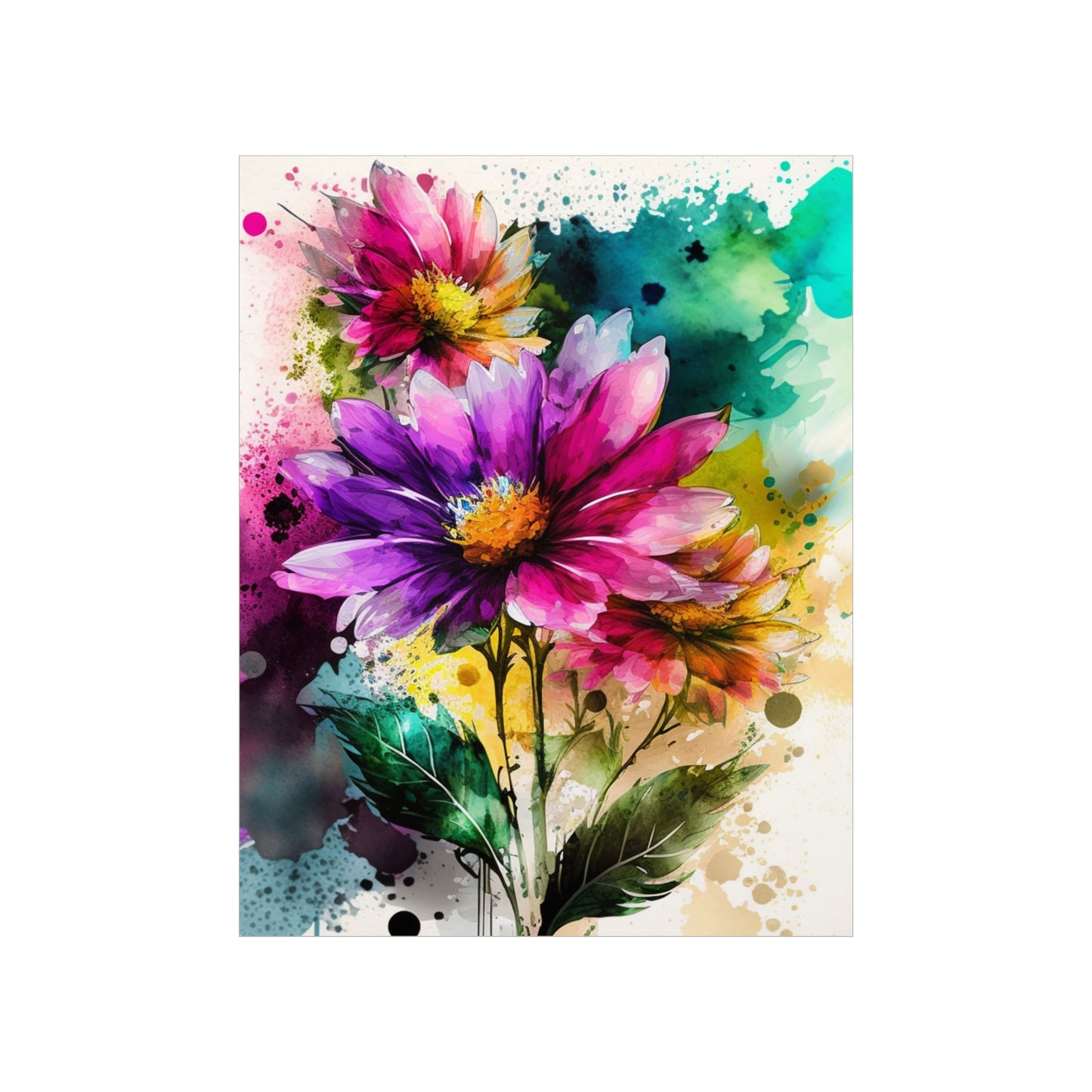 Premium Matte Vertical Posters Bright Spring Flowers 1