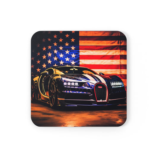 Corkwood Coaster Set Macro Bugatti American Flag 4