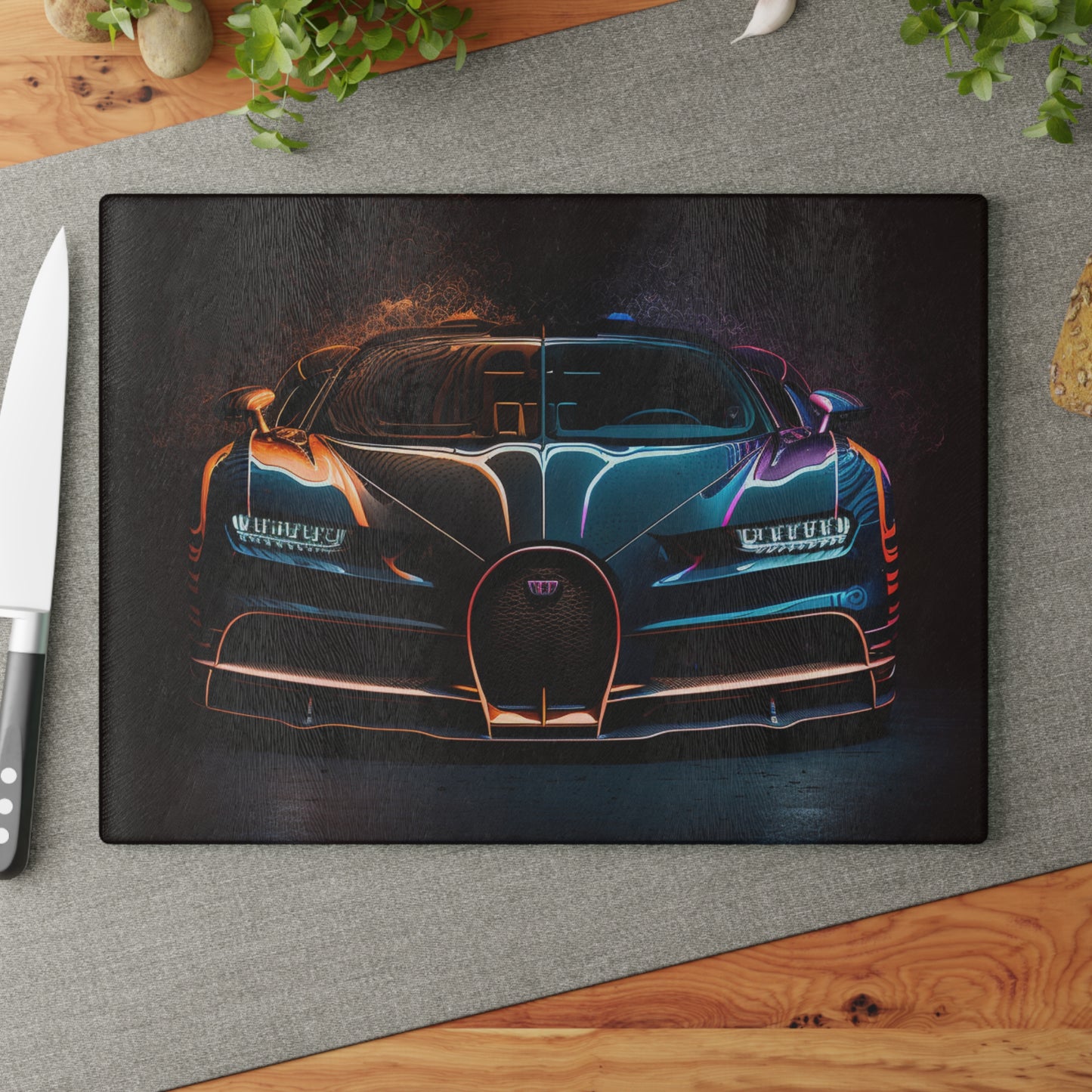 Glass Cutting Board Bugatti Chiron Super 3