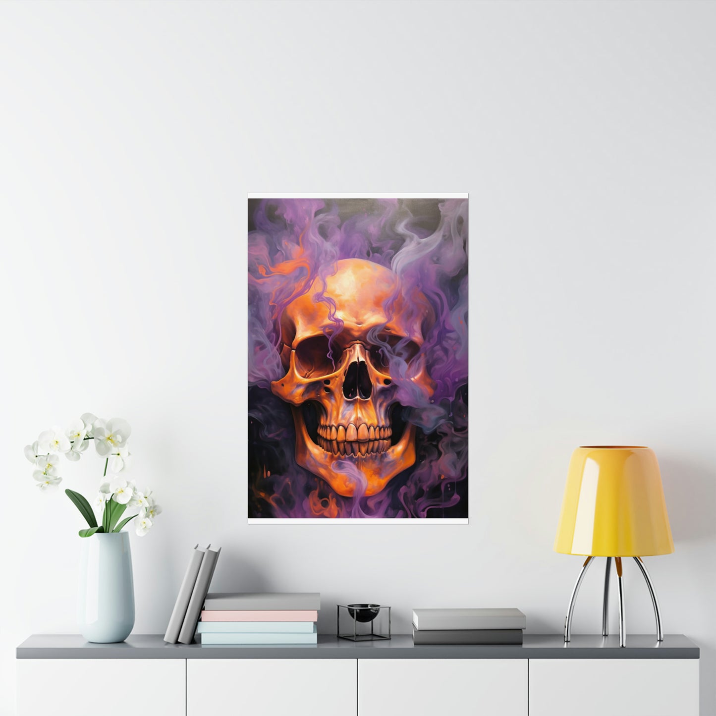 Premium Matte Vertical Posters Skull Flames 4