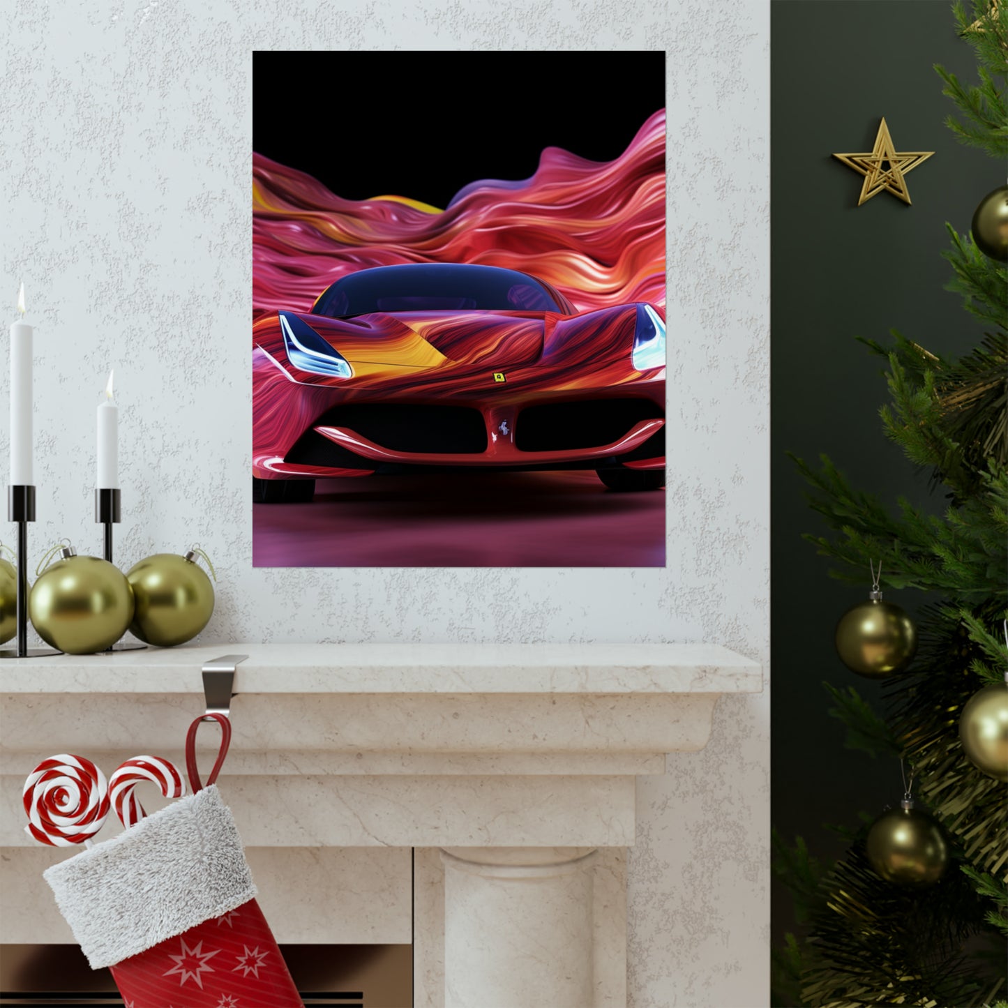 Premium Matte Vertical Posters Ferrari Water Fusion 3