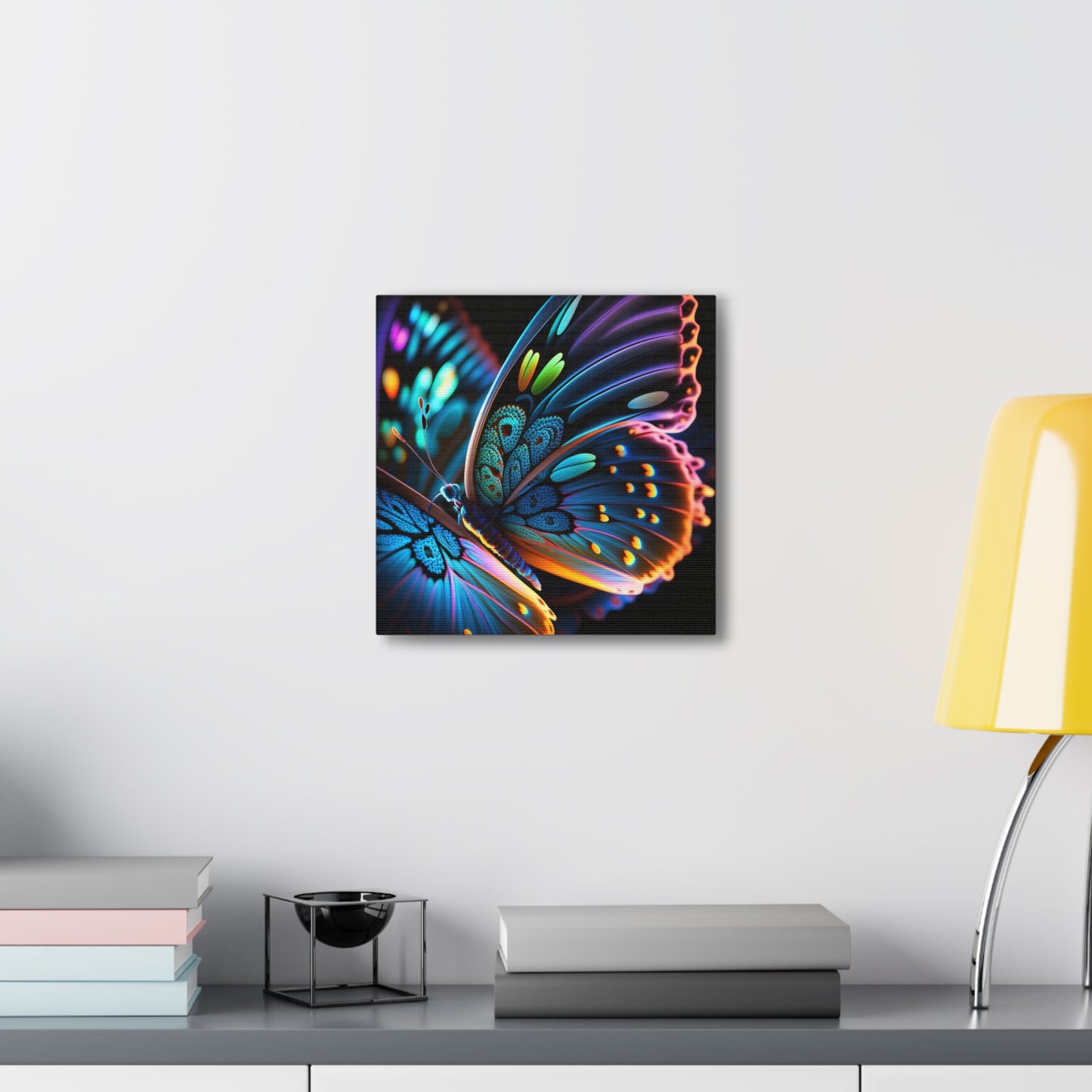 Canvas Gallery Wraps Neon Butterfly Macro 2