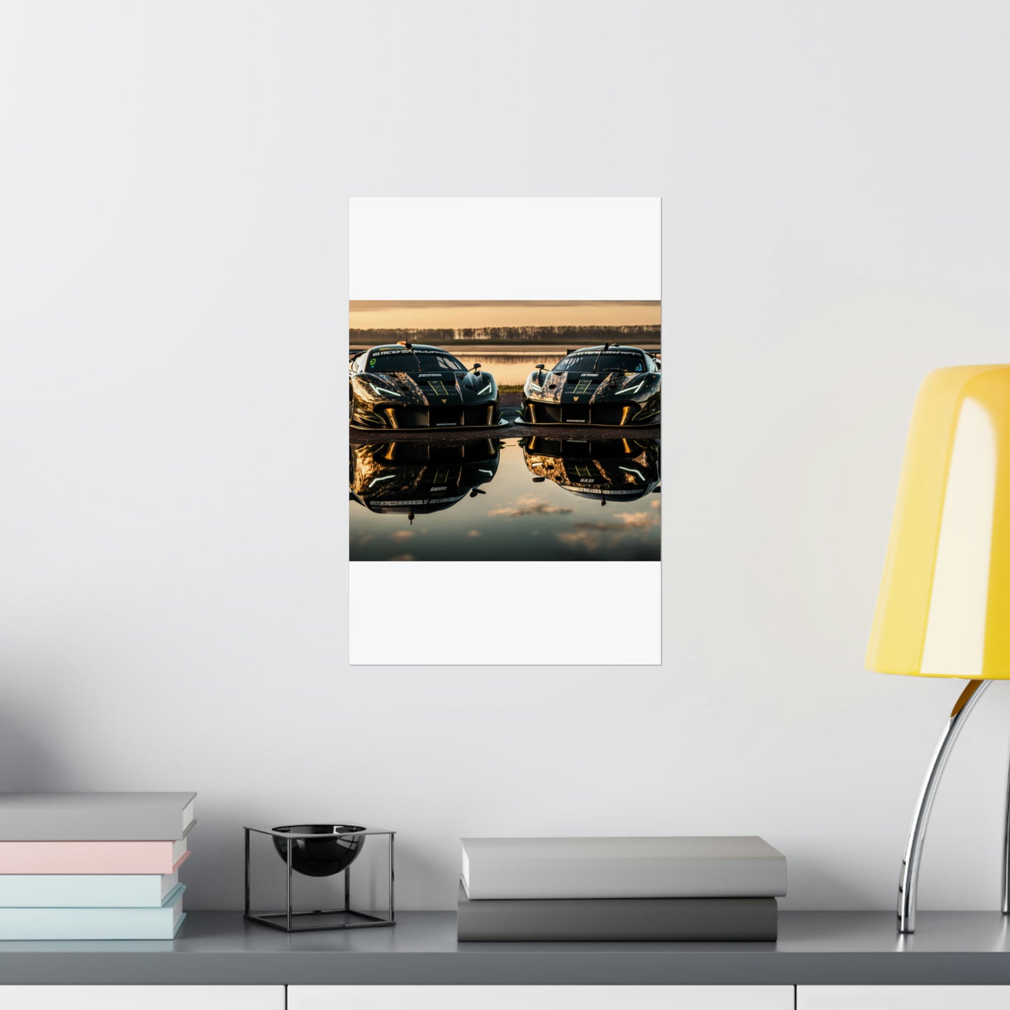 Premium Matte Vertical Posters Ferrari Lake 4