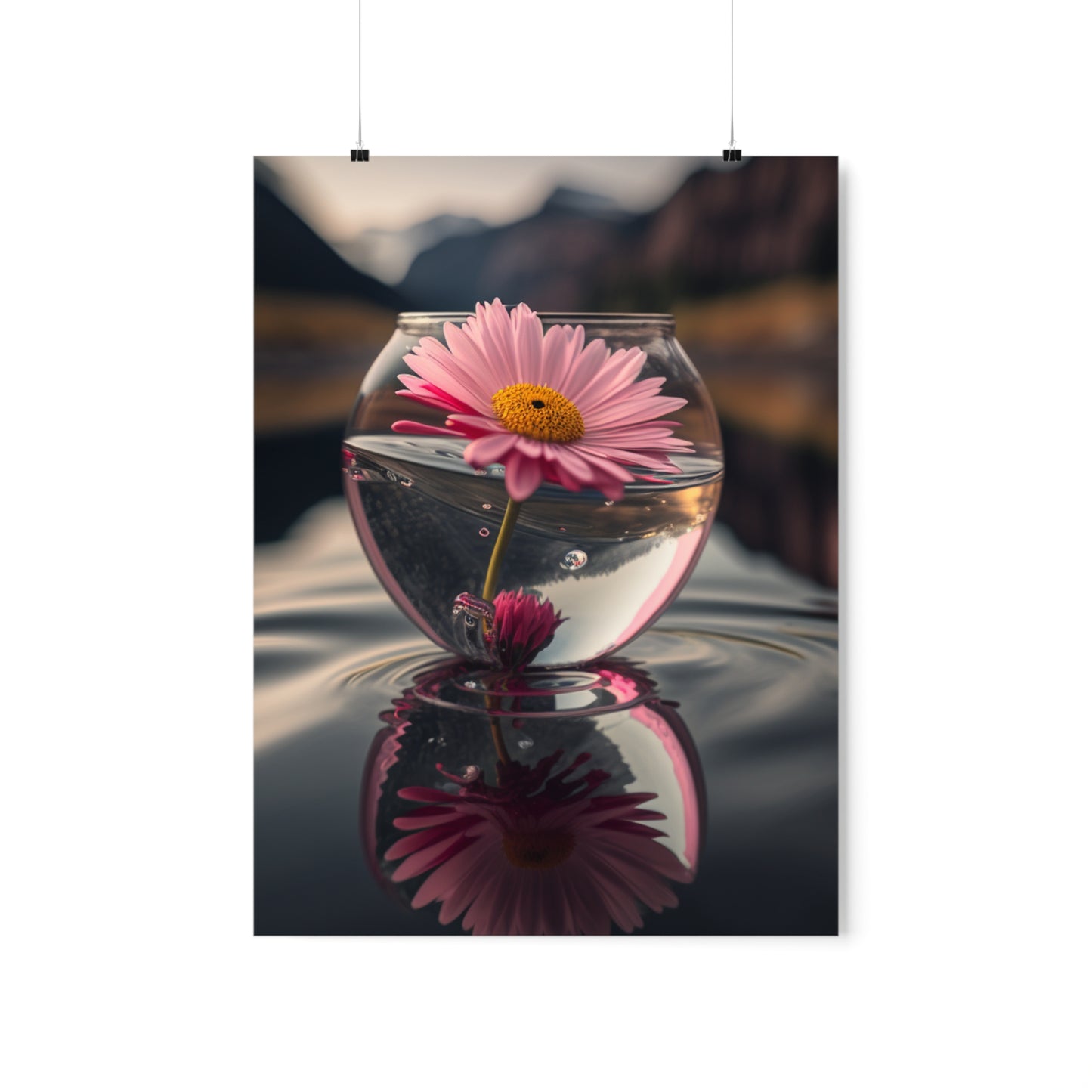 Premium Matte Vertical Posters Daisy in a vase 3