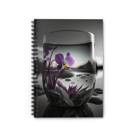 Spiral Notebook - Ruled Line Purple Orchid Glass vase 2